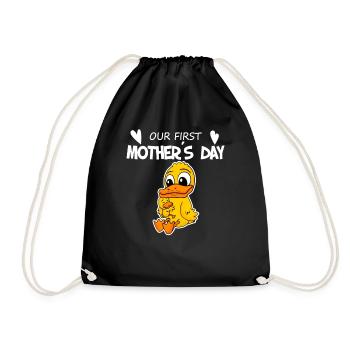Muttertag - erster Muttertag Geschenk - Turnbeutel - Schwarz - Vorne