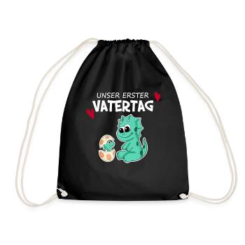 Vatertag - erster Vatertag Geschenk - Turnbeutel - Schwarz - Vorne