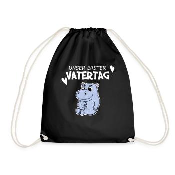 Vatertag - erster Vatertag Geschenk - Turnbeutel - Schwarz - Vorne