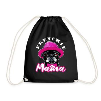 Cheeky Bulldog Mama, my faithful companion - Funny - Drawstring Bag - black - Front