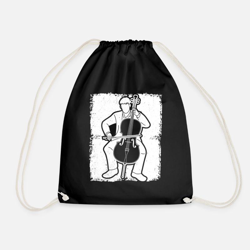 Cello cello player cellist - Drawstring Bag - black