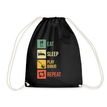 Banjo Banjo player Banjoist - Drawstring Bag - black - Front