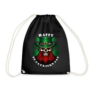 Bonne Saint-Patrick - Leprechaun - Shamrock - Sac de sport léger - noir - Devant