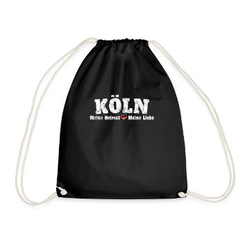 Köln Meine Heimat meine Liebe Herz - Turnbeutel - Schwarz - Vorne