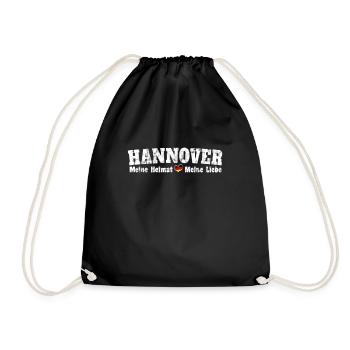Hannover Meine Heimat meine Liebe Herz - Turnbeutel - Schwarz - Vorne
