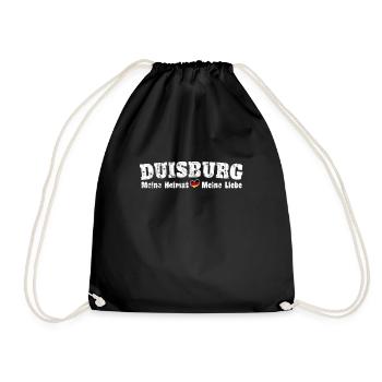 Duisburg Meine Heimat meine Liebe Herz - Turnbeutel - Schwarz - Vorne