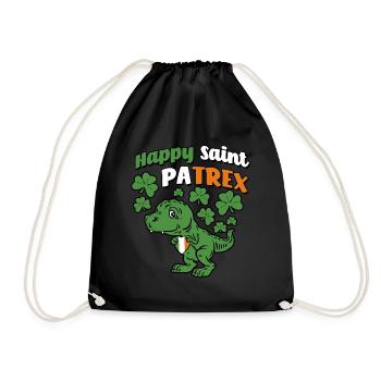 St Patrick's Day - Pun - Shamrock - Drawstring Bag - black - Front