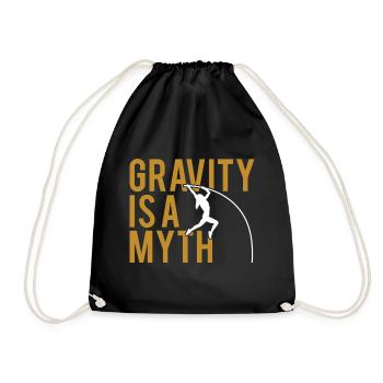 Funny Gravity Is A Myth For Pole Vault Athletes - Drawstring Bag - black - Front