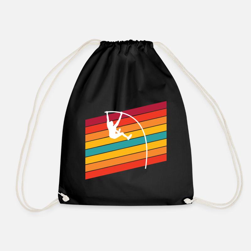 Retro Pole Vault For Pole Vault Athletes - Drawstring Bag - black