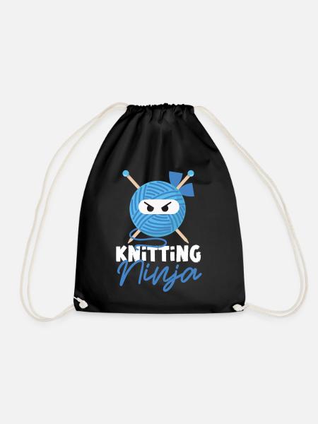 Knitting Knitter Ninja Knitting - Turnbeutel - Schwarz