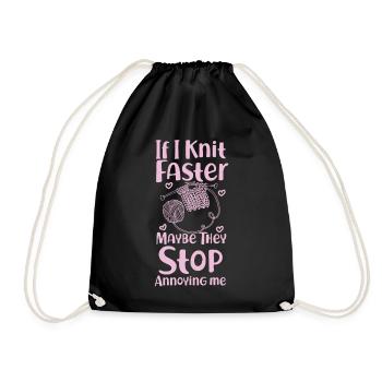 Tricoter si je tricote plus vite - Sac de sport léger - noir - Devant
