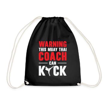 Muay Thai Coach Kickboxing Instructor Martial Arts - Drawstring Bag - black - Front