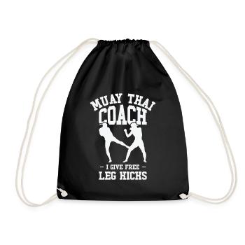 Muay Thai Coach Kickboxing Instructor Martial Arts - Drawstring Bag - black - Front