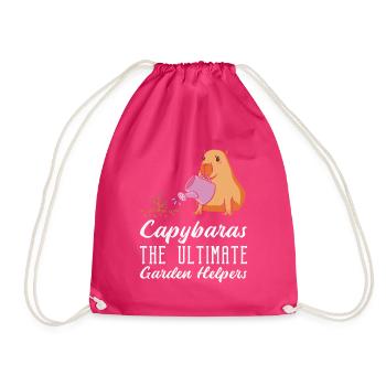 Gartenarbeit Capybara Garten Pflanzung Gärtner - Turnbeutel - Fuchsia - Vorne