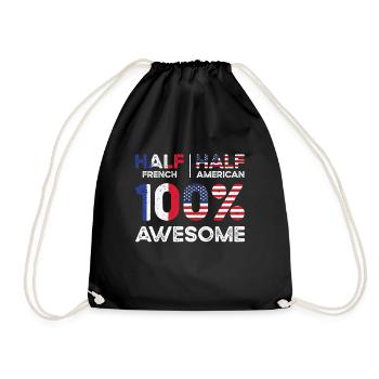 Né Français France Amérique USA - Sac de sport léger - noir - Devant