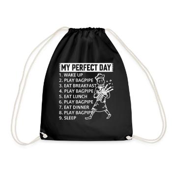 My Perfect Day Bagpiper Bagpipe Musicien Bagpipe P - Sac de sport léger - noir - Devant