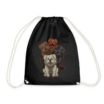 Cute Dogs Crew Dogsitter - Drawstring Bag - black - Front