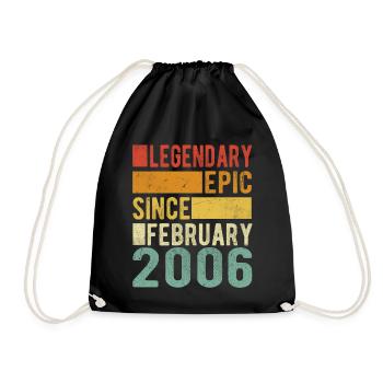 Birthday February 2006 Legendary Epic - Drawstring Bag - black - Front