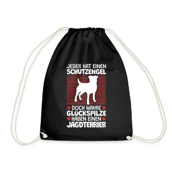 Deutscher Jagdterrier ist mein Schutzengel - Turnbeutel - Schwarz - Vorne