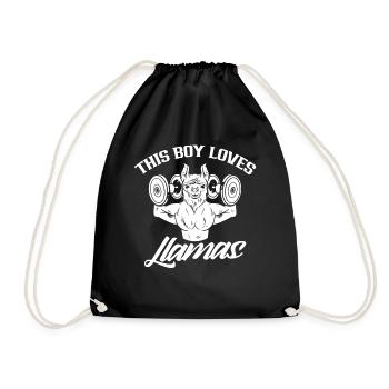 Ce garçon aime les lamas Lama Lama Dictons Animal - Sac de sport léger - noir - Devant