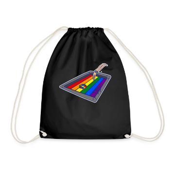 Lgbtq Regenbogen Stolz Schwimmbad Wassersport - Turnbeutel - Schwarz - Vorne