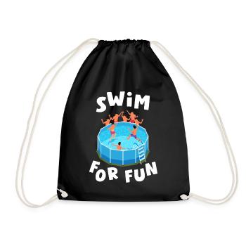 Swim For Fun Schwimmbad Eintauchen Schwimmer - Turnbeutel - Schwarz - Vorne