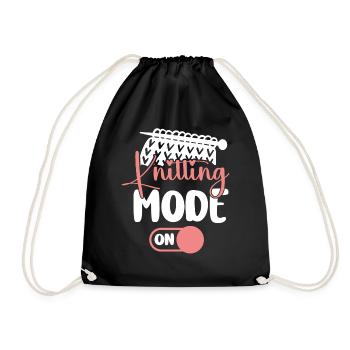 Knitting Knitter Knitting Mode On - Turnbeutel - Schwarz - Vorne