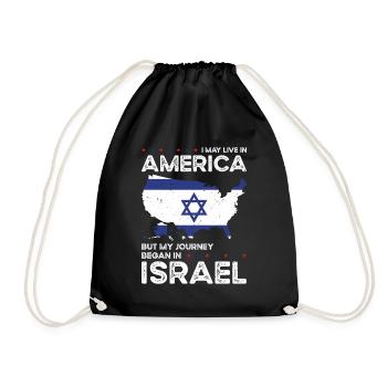 Geboren Israelisch Israelisch Amerikanisch USA - Turnbeutel - Schwarz - Vorne