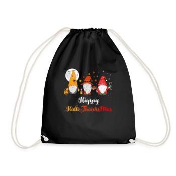 Happy HalloThanksMas Zwerge Halloween Christmas - Turnbeutel - Schwarz - Vorne