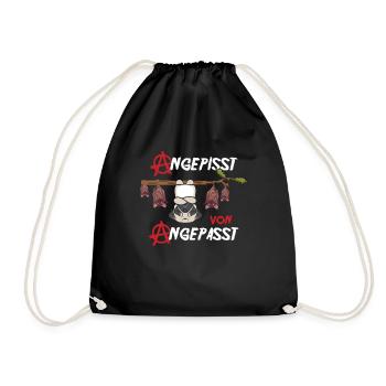 Angepisst von Angepasst Be Different Mops Hund - Turnbeutel - Schwarz - Vorne