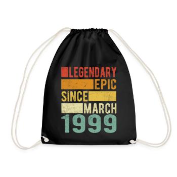 Birthday March 1999 Legendary epic - Drawstring Bag - black - Front