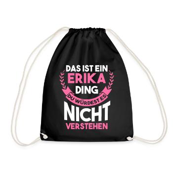 Vorname Erika - Turnbeutel - Schwarz - Vorne