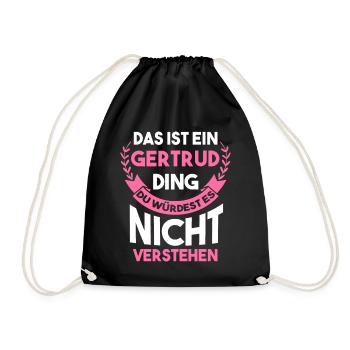 Gertrud - Turnbeutel - Schwarz - Vorne