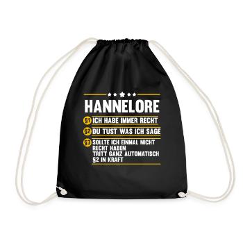 Hannelore - Turnbeutel - Schwarz - Vorne