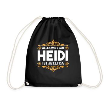 Vorname Heidi - Turnbeutel - Schwarz - Vorne