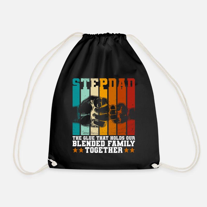 Stiefvater Vatertag Stiefpapa Geschenk Spruch - Turnbeutel - Schwarz
