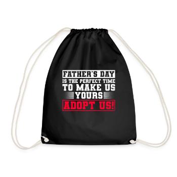 Stiefvater Vatertag Stiefpapa Adoption Geschenk - Turnbeutel - Schwarz - Vorne