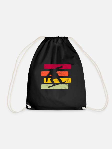 Snowboard Retro - Turnbeutel - Schwarz