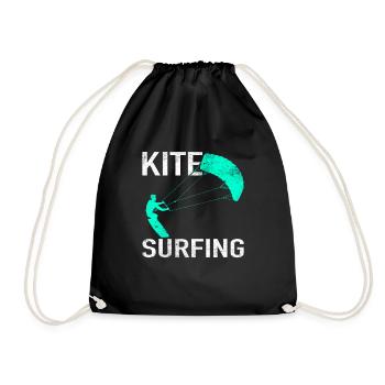 Kite Surfing - Drawstring Bag - black - Front