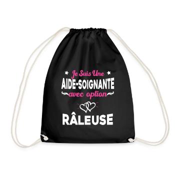 je suis une aide soignante avec option râleuse - Sac de sport léger - noir - Devant