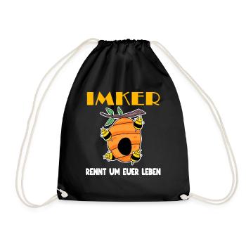 Imker Honig Imkerei - Imker Geschenk - Turnbeutel - Schwarz - Vorne