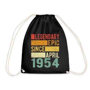 Birthday April 1954 Legendary epic - Drawstring Bag - black - Front