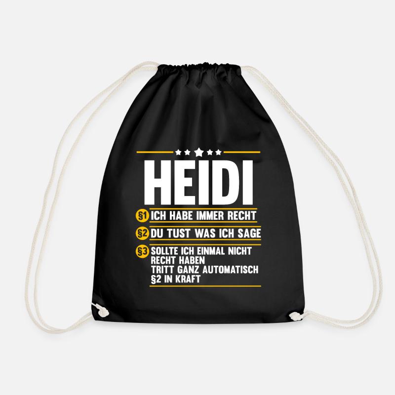 Vorname Heidi - Turnbeutel - Schwarz