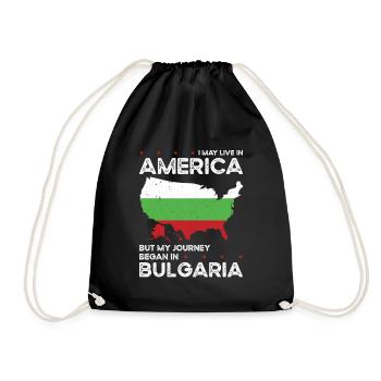 Born Bulgarian Bulgaria American USA Citizenship - Drawstring Bag - black - Front