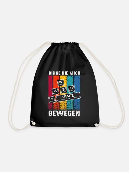 Dinge Die Mich Bewegen WASD PC Gamer Tastatur - Turnbeutel - Schwarz