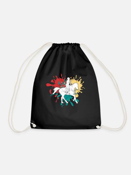 Pferde Reiten - Turnbeutel - Schwarz