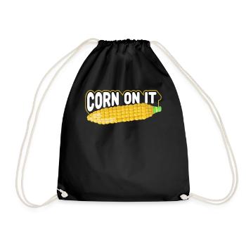 Corn on it - Drawstring Bag - black - Front