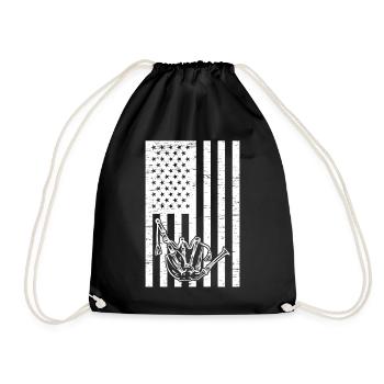 Bagpipe American Flag Bagpiper US Flag Bagpipe - Turnbeutel - Schwarz - Vorne