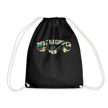 Best Bagpiper Bagpipe Lover Best Bagpiping Player - Drawstring Bag - black - Front
