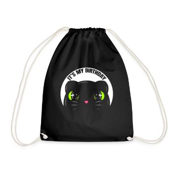 Logo Black Cat's Birthday On Purrsday - Turnbeutel - Schwarz - Vorne